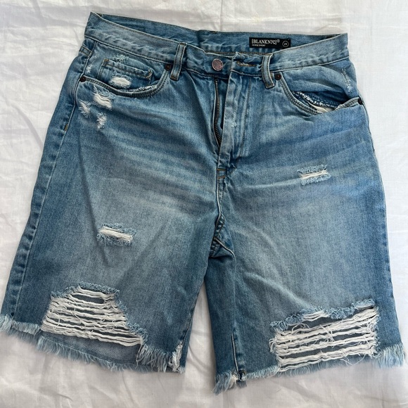 Blank NYC Pants - High Rise BlankNYC Distressed Shorts